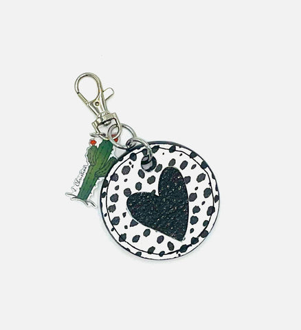 Heart Cut Out Keychains, Dalmatian Print