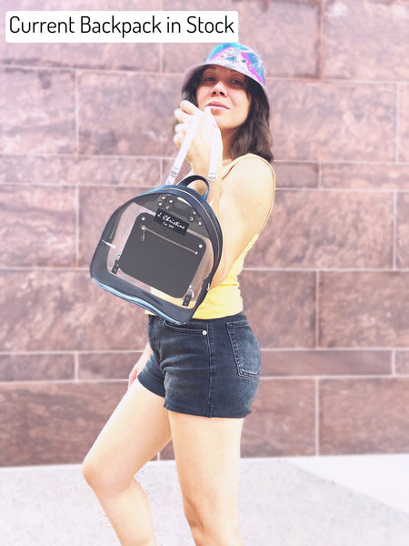 Mini Leather & Transparent Backpack