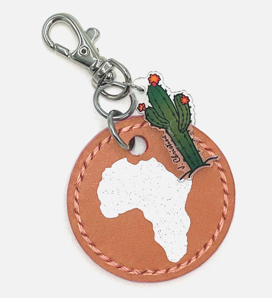 Africa Leather Keychain